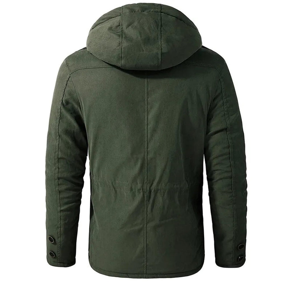 Multi-Pocket Hooded Cotton-Blend Parka