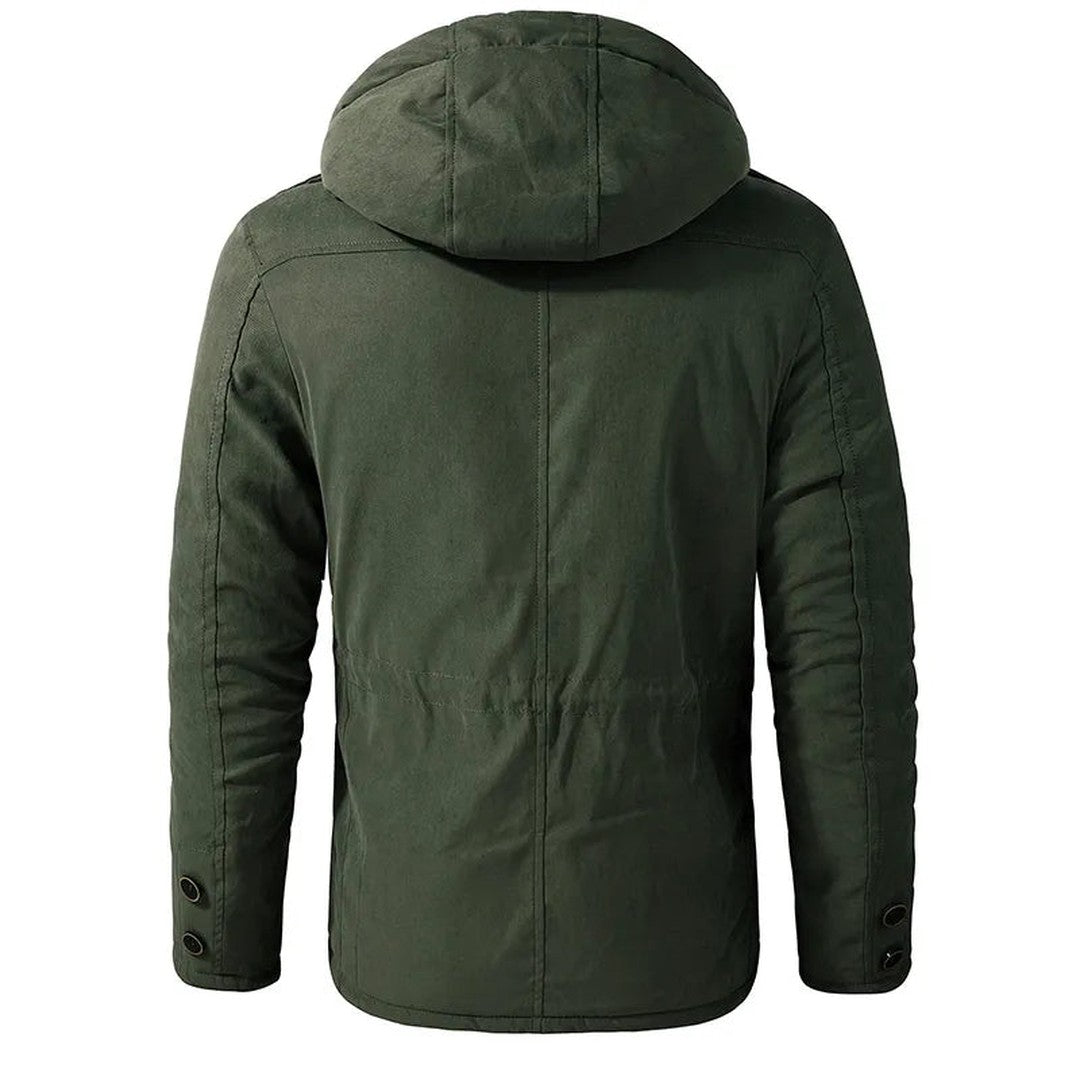 Multi-Pocket Hooded Cotton-Blend Parka