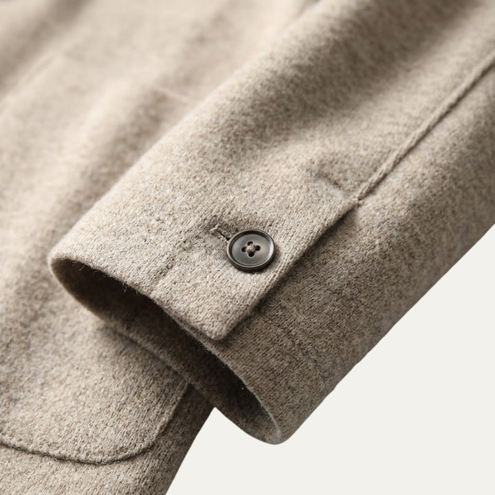 Notch Lapel Knit Blazer Cardigan with Patch Pockets