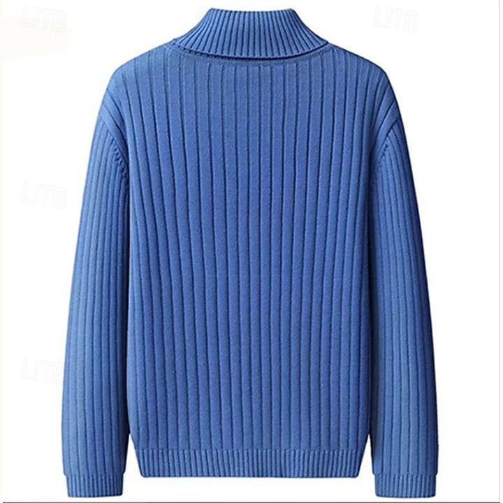 Ribbed Mock-Neck Sweater