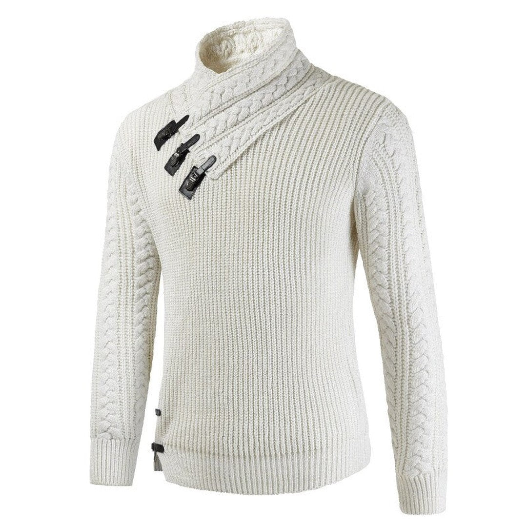 Toggle Closure Shawl Collar Sweater