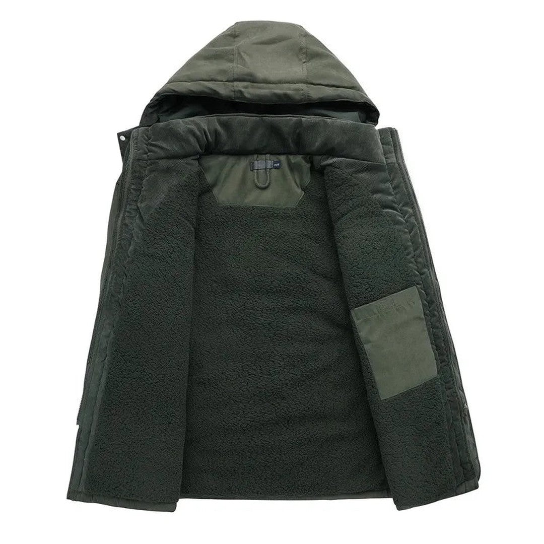 Multi-Pocket Hooded Cotton-Blend Parka