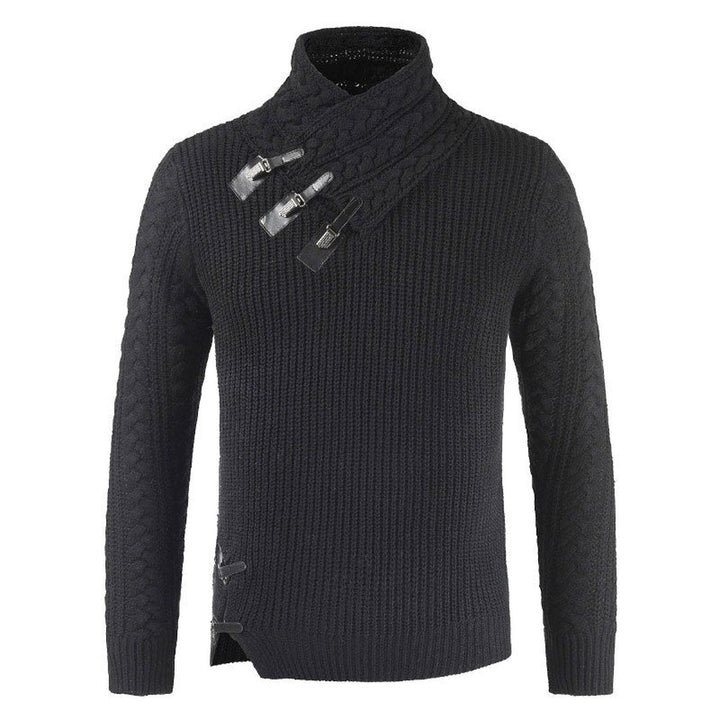 Toggle Closure Shawl Collar Sweater