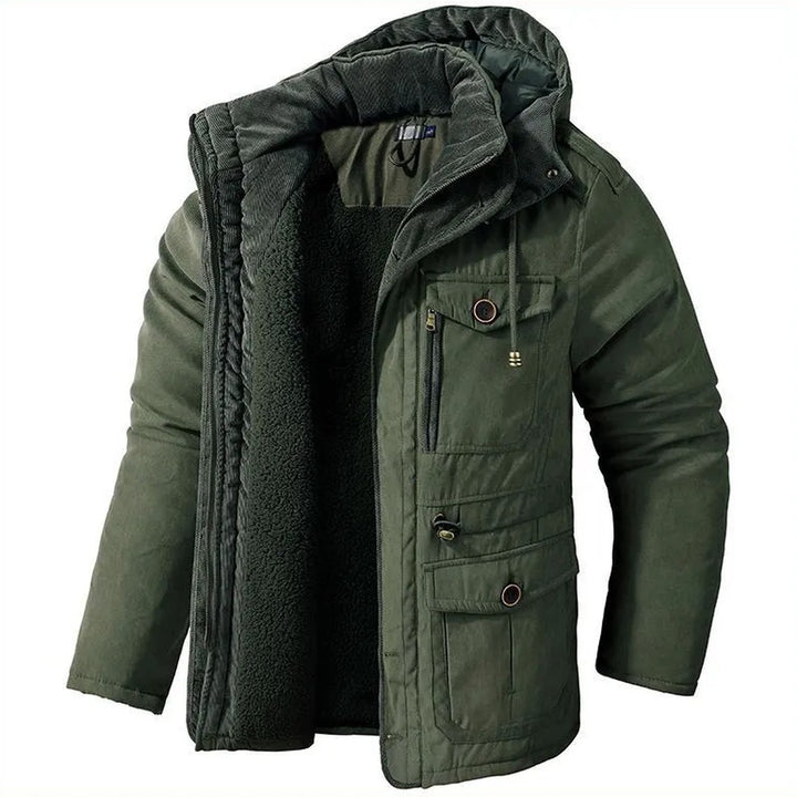 Multi-Pocket Hooded Cotton-Blend Parka