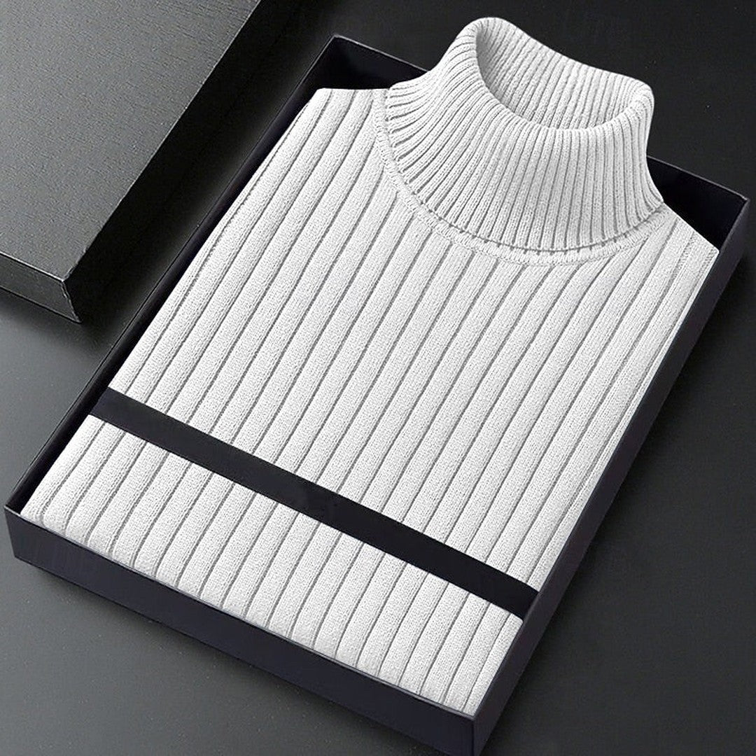 Ribbed Mock-Neck Sweater