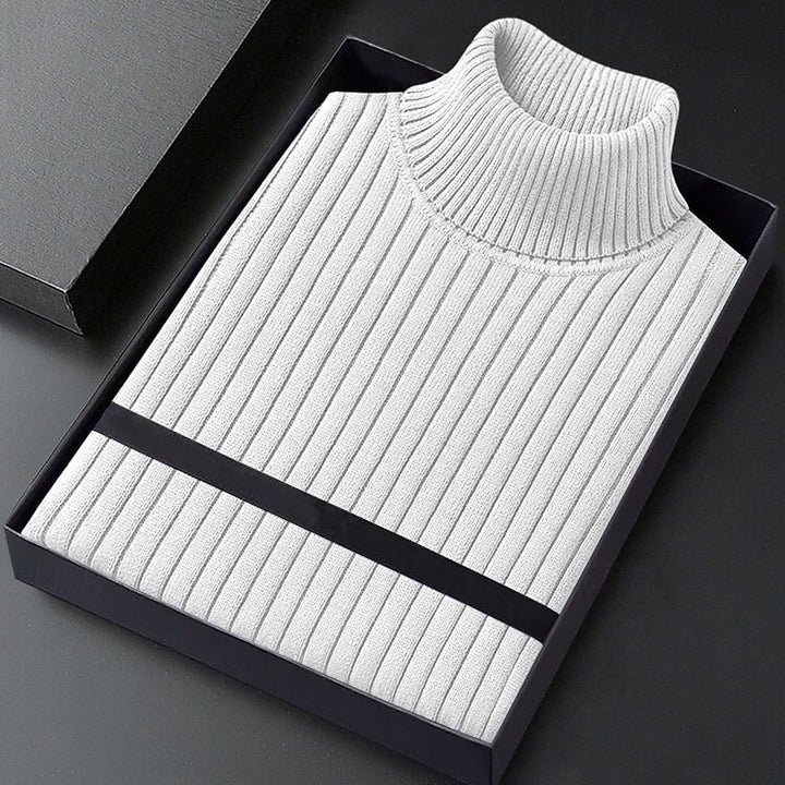 Ribbed Mock-Neck Sweater