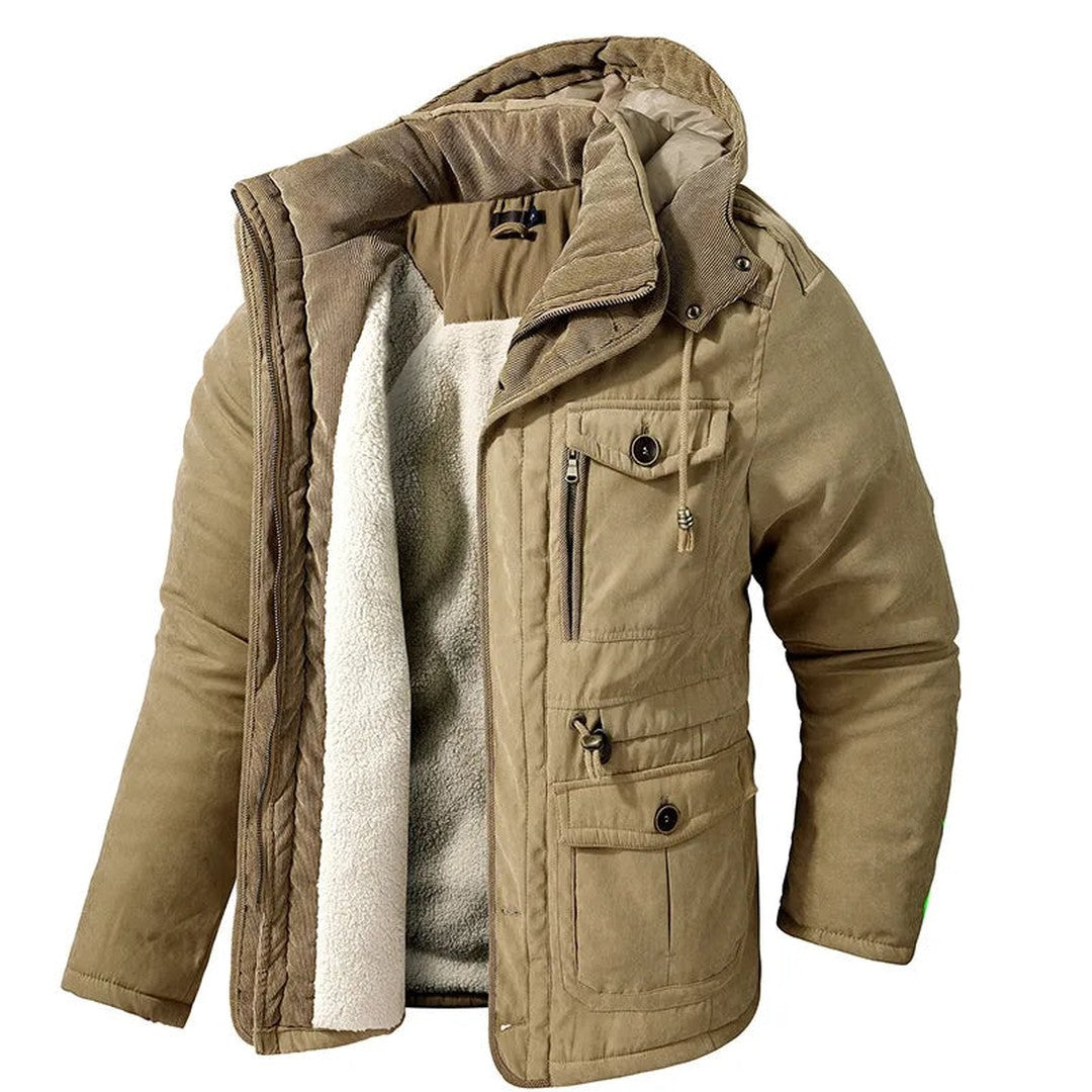 Multi-Pocket Hooded Cotton-Blend Parka
