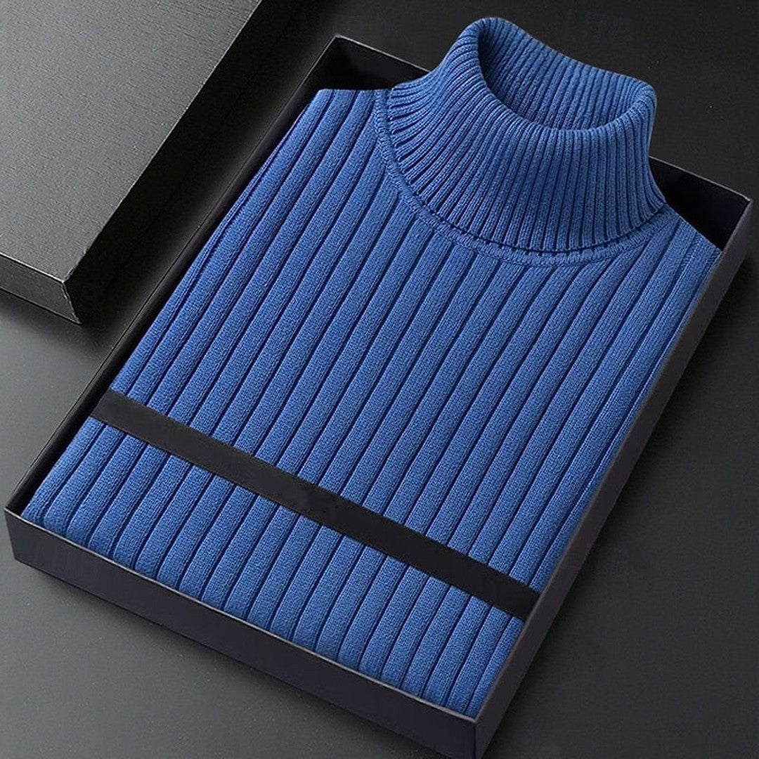 Ribbed Mock-Neck Sweater