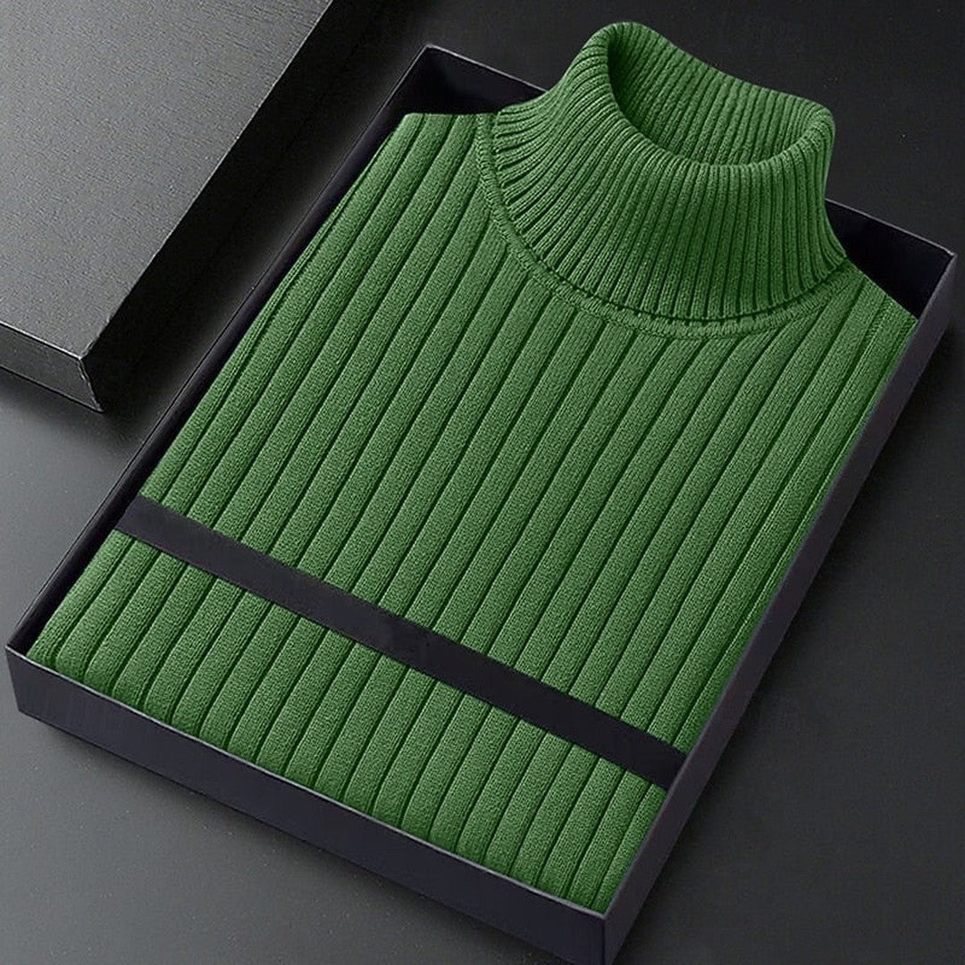 Ribbed Mock-Neck Sweater