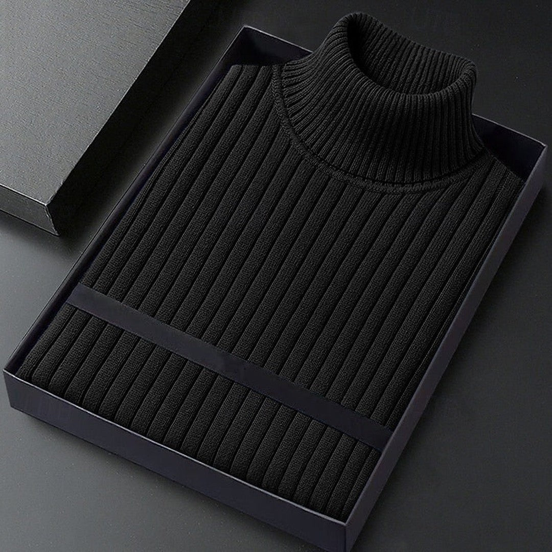 Ribbed Mock-Neck Sweater