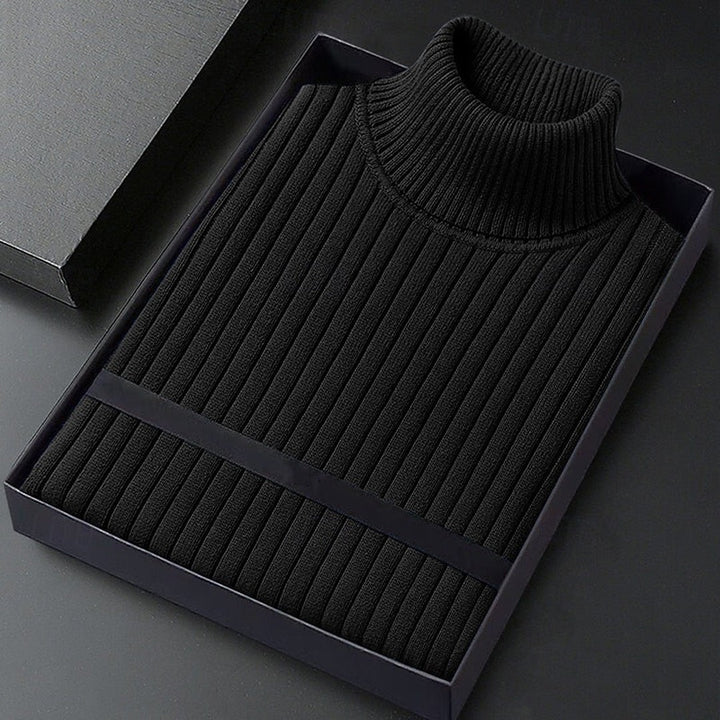 Ribbed Mock-Neck Sweater