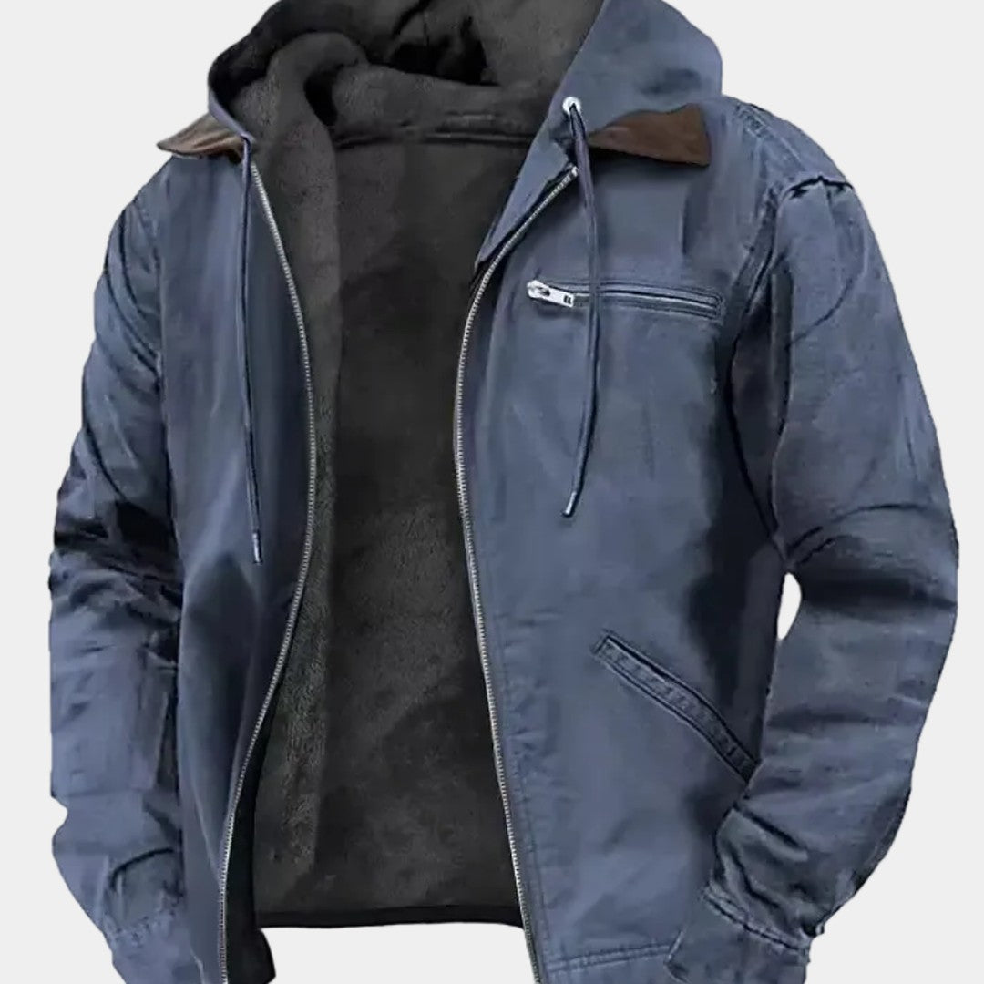 Fleece-Lined Hooded Shell Jacket