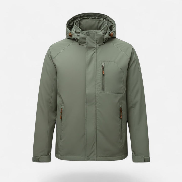 Solid-Colour Stand-Collar Outdoor Jacket
