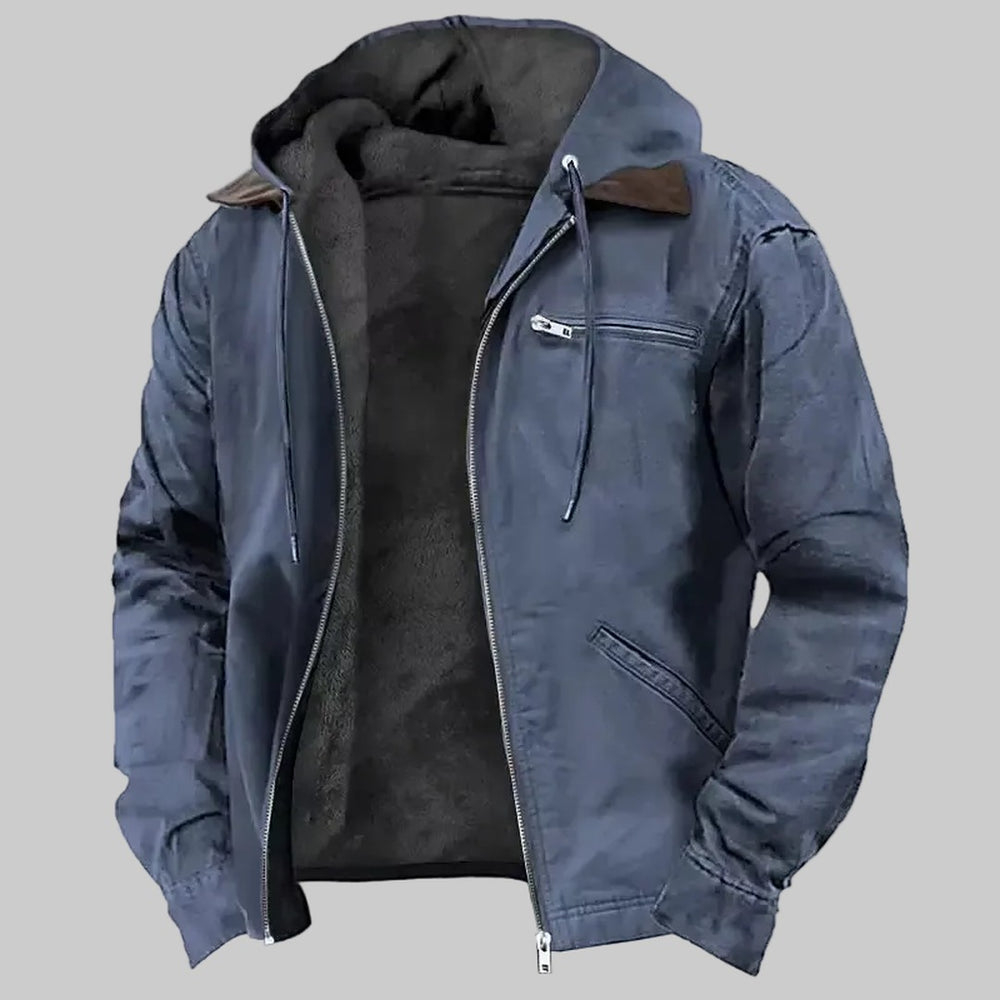 Fleece-Lined Hooded Shell Jacket