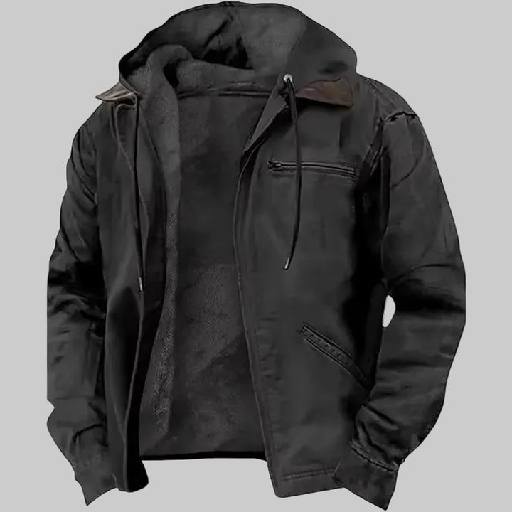 Fleece-Lined Hooded Shell Jacket