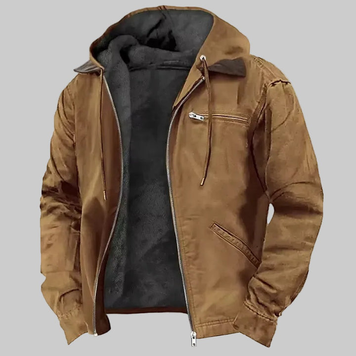 Fleece-Lined Hooded Shell Jacket