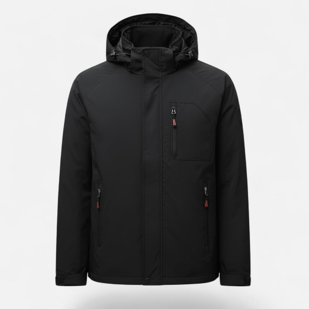 Solid-Colour Stand-Collar Outdoor Jacket