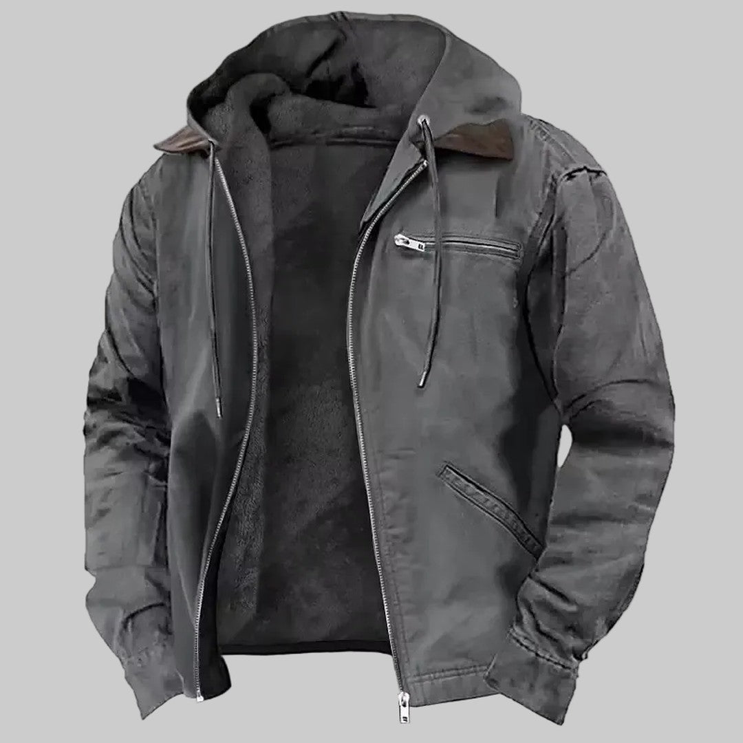 Fleece-Lined Hooded Shell Jacket