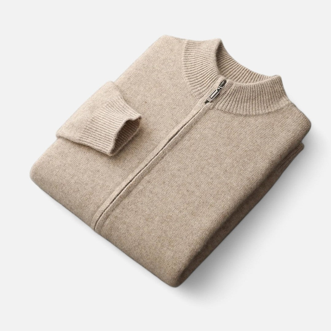Valmonti | Men’s Cardigan – Merino Wool Zippered Elegance