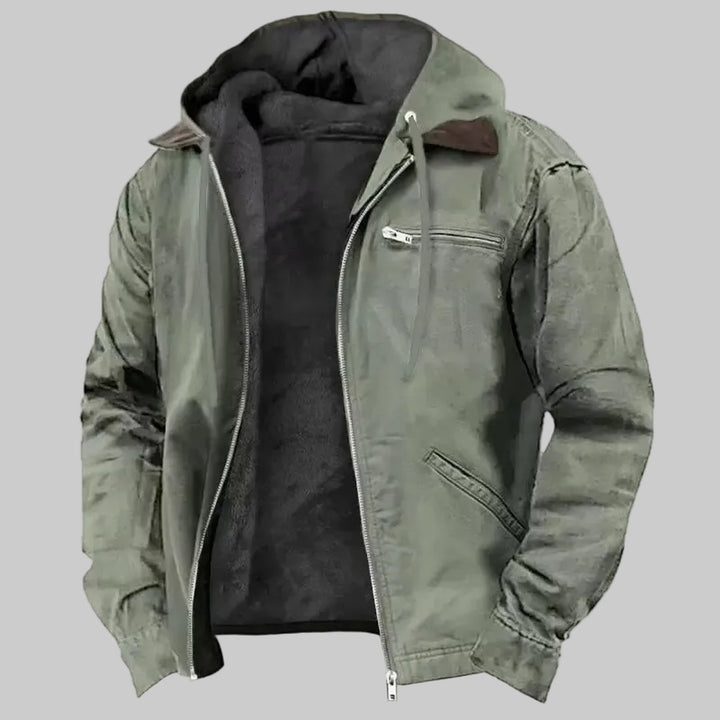Fleece-Lined Hooded Shell Jacket