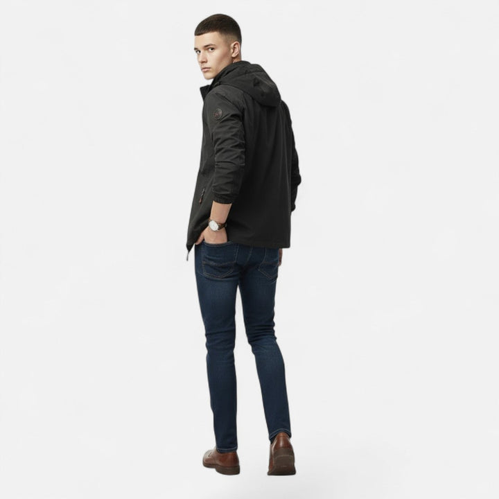 Solid-Colour Stand-Collar Outdoor Jacket