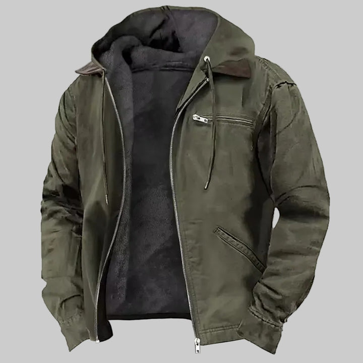 Fleece-Lined Hooded Shell Jacket