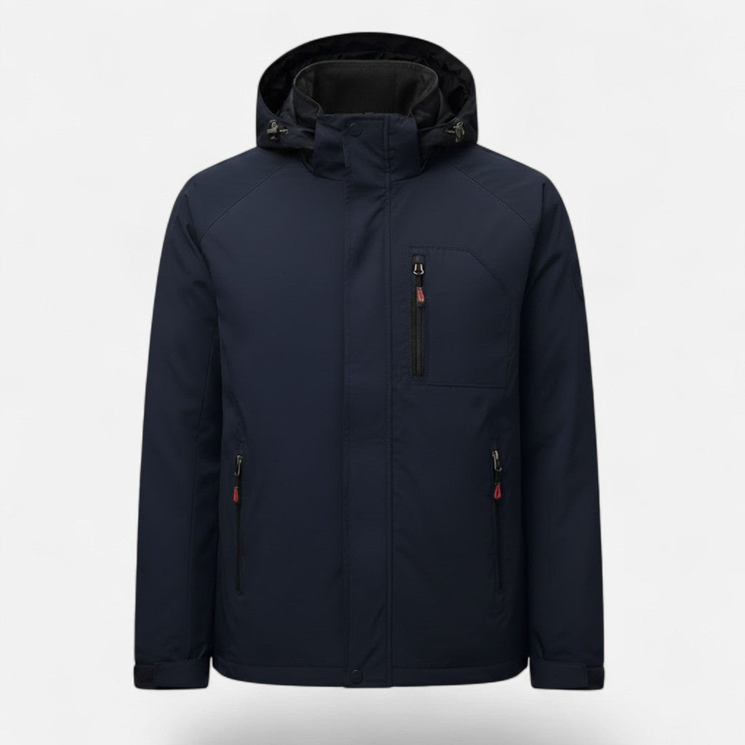 Solid-Colour Stand-Collar Outdoor Jacket