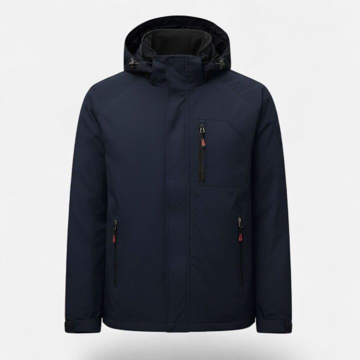 Solid-Colour Stand-Collar Outdoor Jacket