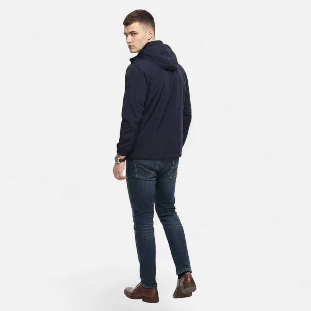 Solid-Colour Stand-Collar Outdoor Jacket