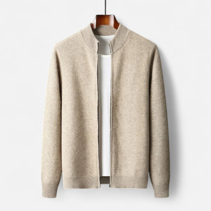 Valmonti | Men’s Cardigan – Merino Wool Zippered Elegance