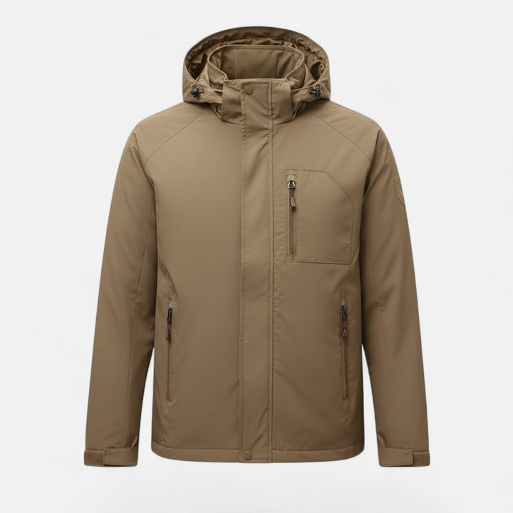 Solid-Colour Stand-Collar Outdoor Jacket