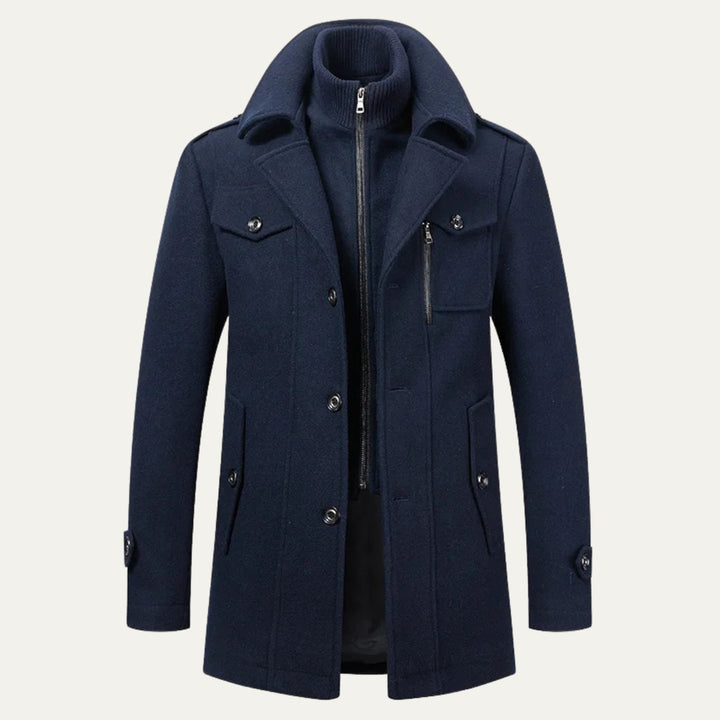 The Kensington Men’s Double Collar Business  Wool Trench Coat