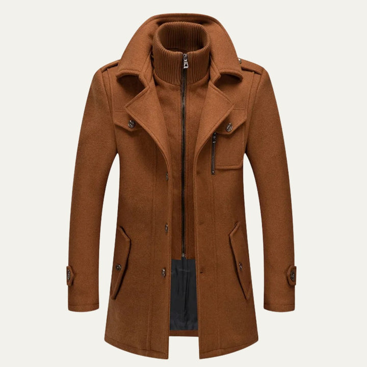 The Kensington Men’s Double Collar Business  Wool Trench Coat