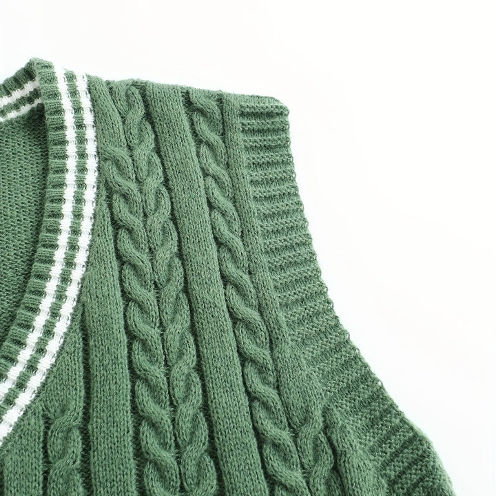 Gideon | Cable-Knit V-Neck Sweater Vest