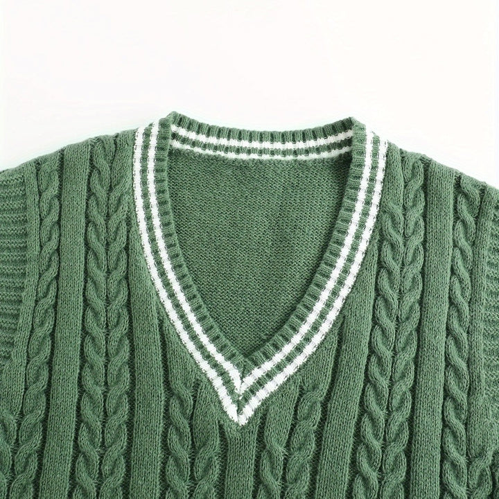 Gideon | Cable-Knit V-Neck Sweater Vest