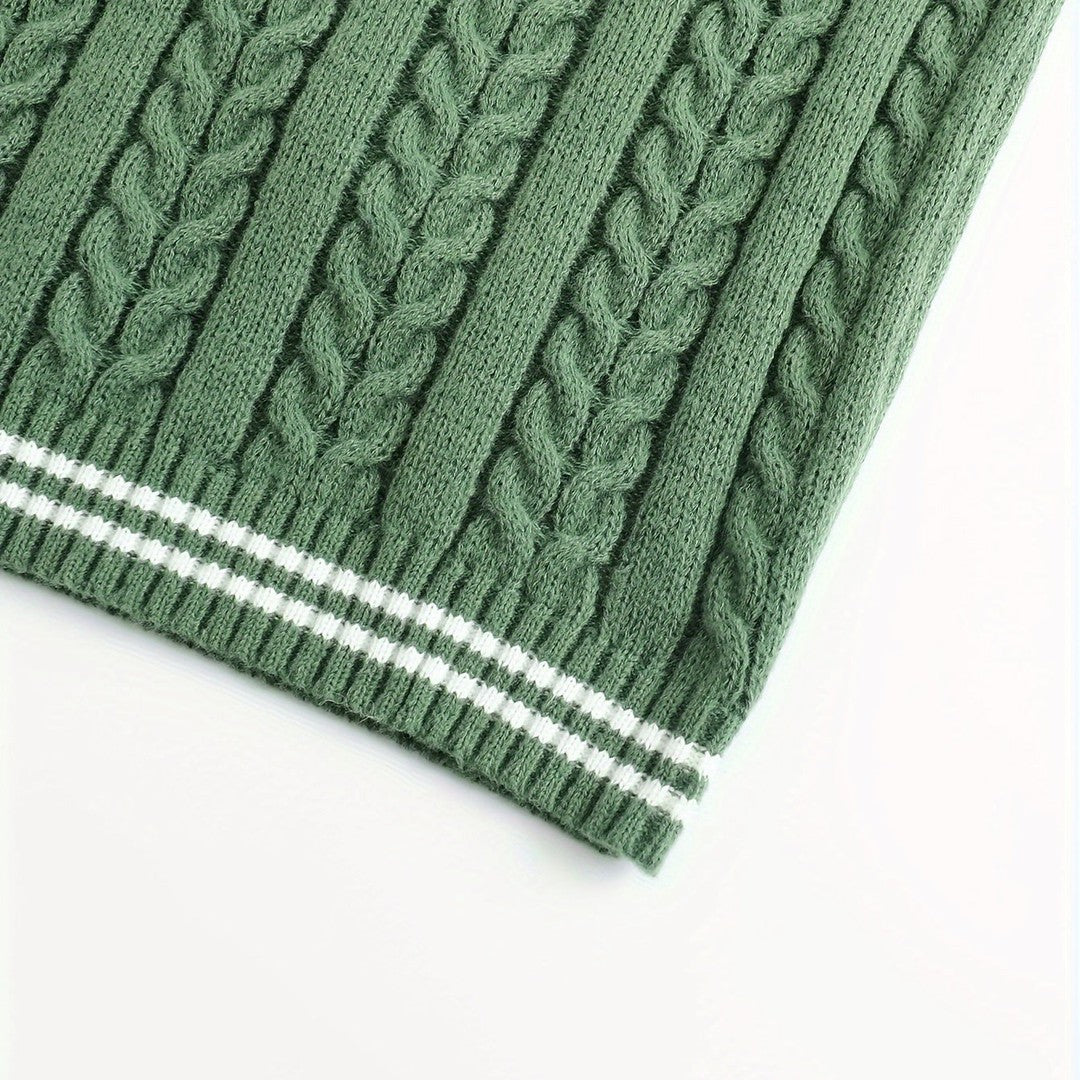 Gideon | Cable-Knit V-Neck Sweater Vest