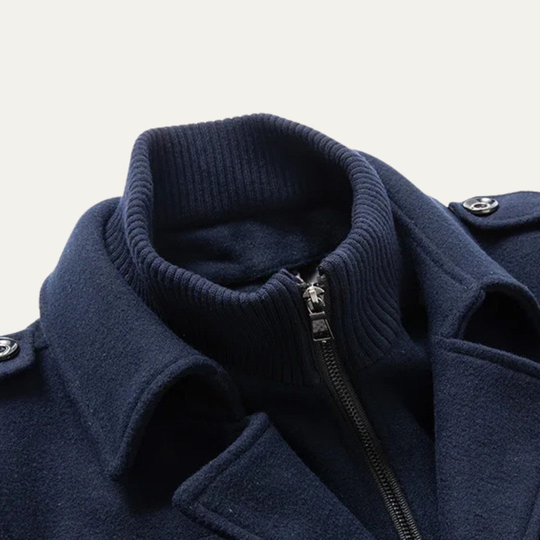 The Kensington Men’s Double Collar Business  Wool Trench Coat