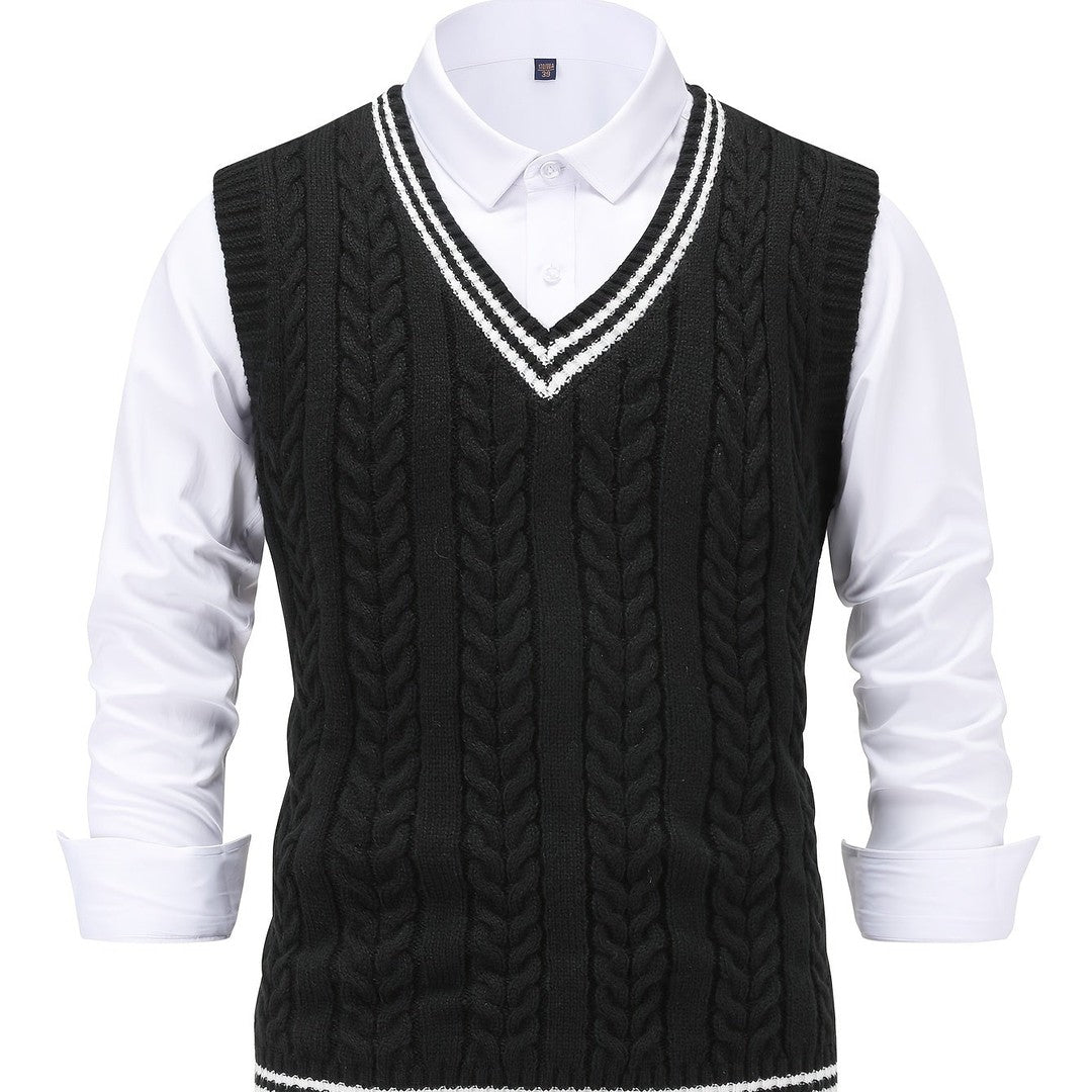 Gideon | Cable-Knit V-Neck Sweater Vest
