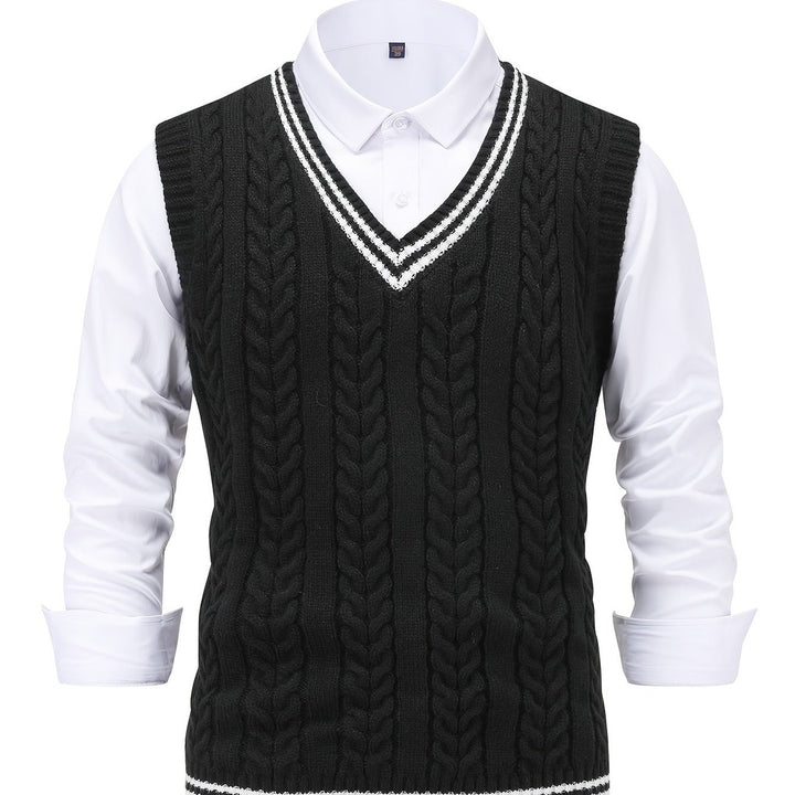 Gideon | Cable-Knit V-Neck Sweater Vest