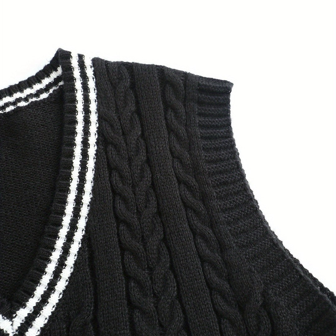 Gideon | Cable-Knit V-Neck Sweater Vest