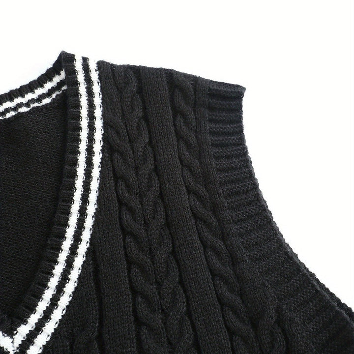 Gideon | Cable-Knit V-Neck Sweater Vest