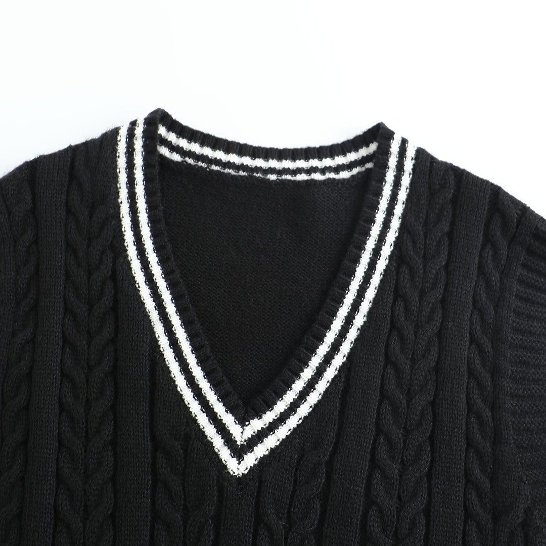 Gideon | Cable-Knit V-Neck Sweater Vest