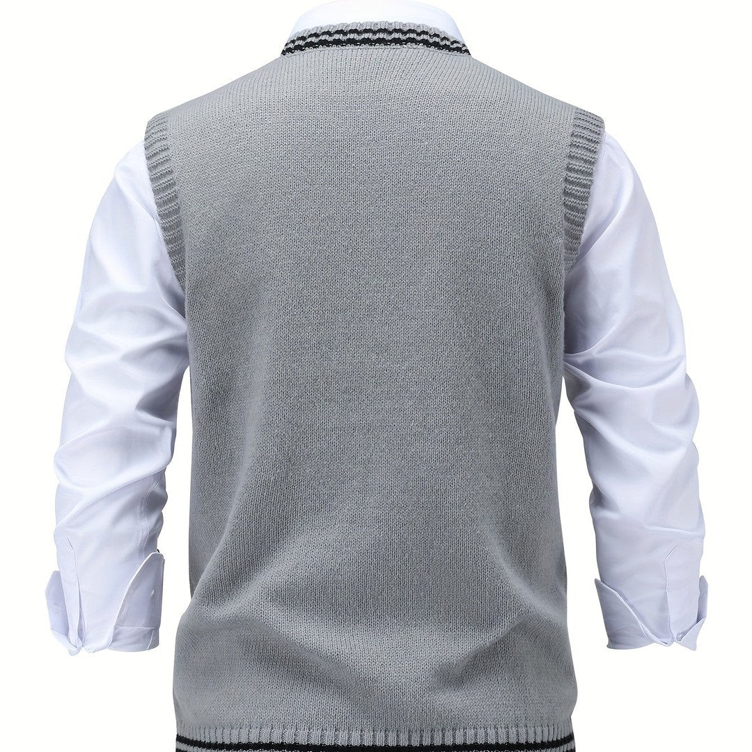 Gideon | Cable-Knit V-Neck Sweater Vest