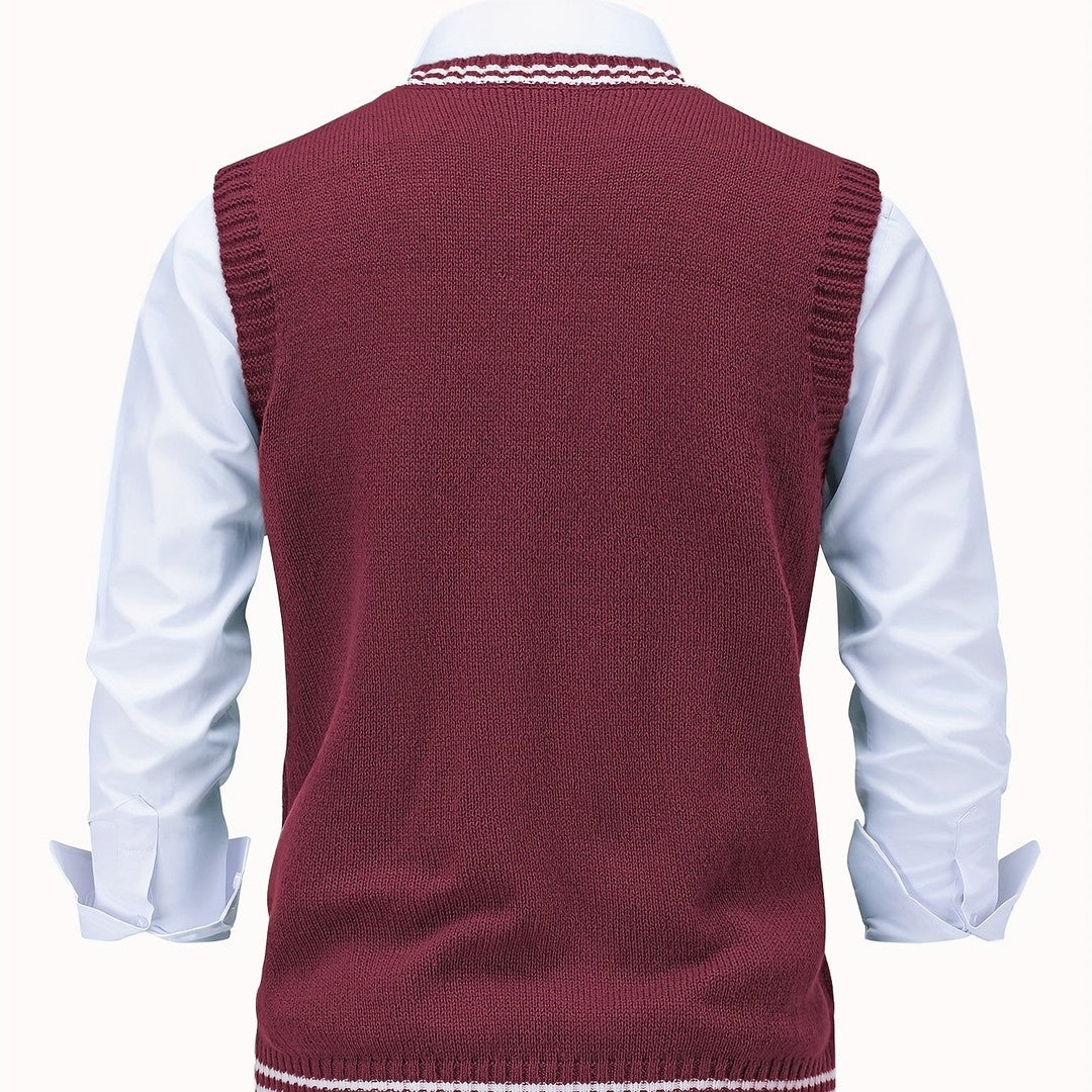 Gideon | Cable-Knit V-Neck Sweater Vest