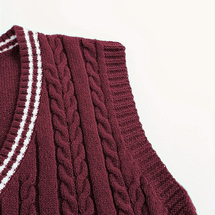 Gideon | Cable-Knit V-Neck Sweater Vest