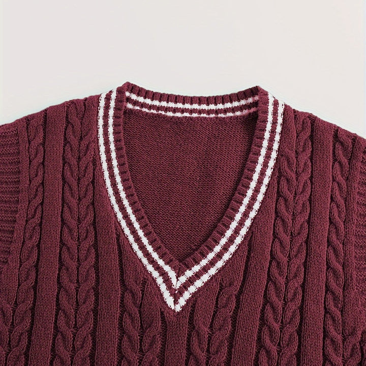 Gideon | Cable-Knit V-Neck Sweater Vest