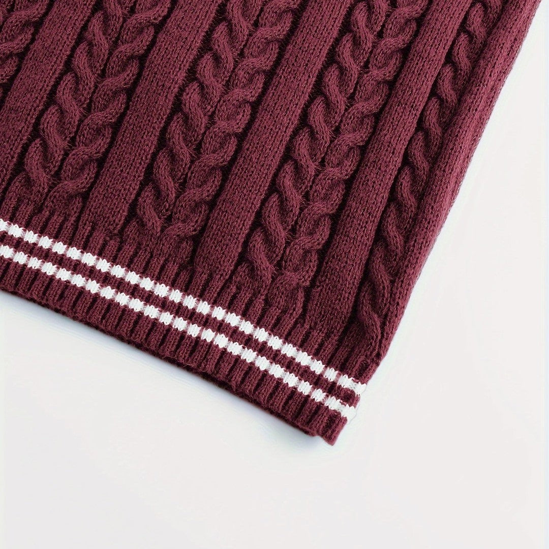 Gideon | Cable-Knit V-Neck Sweater Vest