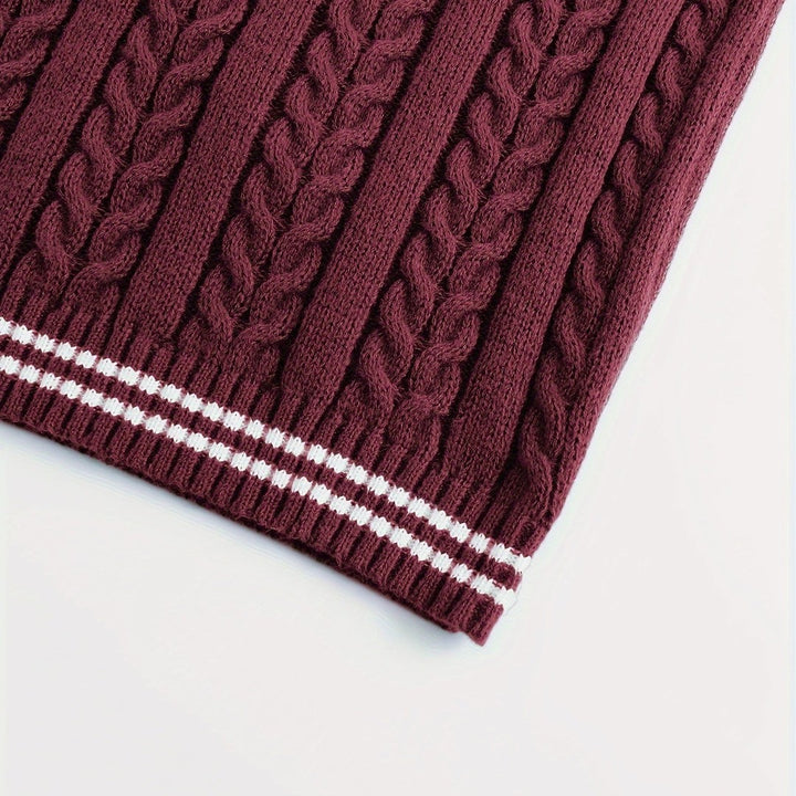 Gideon | Cable-Knit V-Neck Sweater Vest