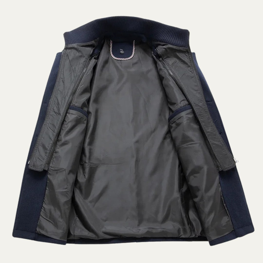 The Kensington Men’s Double Collar Business  Wool Trench Coat
