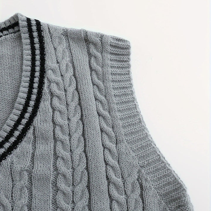 Gideon | Cable-Knit V-Neck Sweater Vest